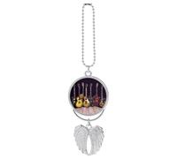 Guitar Collection Car Pendant, Rear View Mirror Hanging Ornament, Auto Decor for Rearview Mirror, Keychain Silver-Style