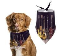 Guitar Collection Dog Bandana Washable & Adjustable Triangle Scarf, Breathable Pet Scarf for Small Medium Large Pets, Cute Fashion Pet Accessory