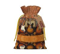 Guitar Collection Drawstring Gift Bags Small Item Treats Wrapping Storage Bags Christmas Birthday Party Holiday