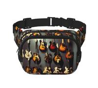 Guitar Collection print Fanny Pack Purse with Adjustable Strap Square Double Layer Waist Bag Belt Unisex Everywhere