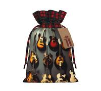 Guitar Collection Print Gift Drawstring Reusable Pouches For Holiday Birthday Wedding Party Favors Bags