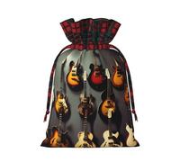 Guitar Collection Print Gift Drawstring Reusable Pouches For Holiday Birthday Wedding Party Favors Bags