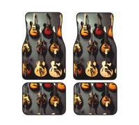 Guitar Collection Print Vehicle Accessories Foot Mat Set 4 Pieces Floor Mats Protection Vans Sedans Trucks