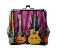 Guitar Collection - Print Women's Compact Coin Purse with Lock Waterproof for Travel Gifts