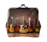 Guitar Collection - Print Women's Compact Coin Purse with Lock Waterproof for Travel Gifts
