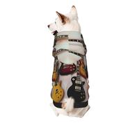 Guitar Collection Printed Dog Hoodie Soft Dog Sweatshirt Cute Cat Dog Clothes for Small Dogs Kitten Puppy, M