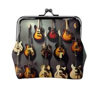 Guitar Collection small wallets woman,wallets for women,coin purse for women,small womens wallet,with zipper and kiss lock, Black, One Size, Art Deco