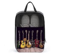 Guitar Collection Travel Shoe Bag, Waterproof Storage Pouch with Zipper, Portable Shoe Organizer for Women And Men