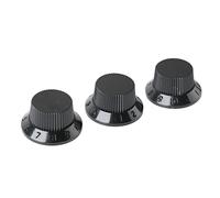 Guitar Control Knob Set Bass Potentiometer Cover Easy Installation Engraved 3pcs to Play (Black)