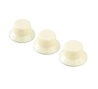 Guitar Control Knob Set, Easy Installation Plastic Bass Potentiometer Cover Durable Easy Adjustment 1 Volume 2 Tone for Performance (Ivory White)