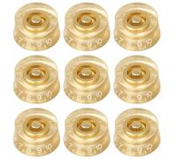Guitar Control Knobs Gold 9pcs Transparent Cover for Telecaster for jazz Bass for fender for gibson DiMarzio Split Shaft Potentiometers Volume Scales Electric Guitar Parts 6x3x3cm