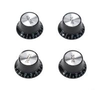 Guitar Control Knobs Set for Ibanez for esp Cort - 4pcs Speed Knobs 6mm Split Shaft Potentiometer Fit Asia Europe Made Guitars(Black)