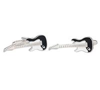 Guitar Cufflinks - Black Electric Rock Guitar Cufflinks for Men Presented In Onyx Art London Gift Box