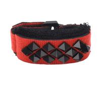 Guitar Dampener Strap Guitar String Noise Damper Fretboard Muter with Square Rivets Stringed Instrument Accessory (Red Short 7x0.9x1.2in)