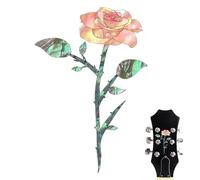 Guitar Decals - Floral Inlay Sticker Set, Rose Magnolia Pattern Artwork, Durable PVC Construction, Easy Peel Application, Free Removal, Long Lasting Decoration | Guitar Bass Fretboard Customiz