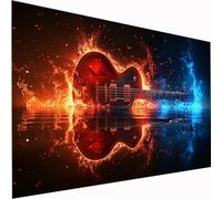Guitar Diamond Art Abstract 5D DIY Diamond Painting Kits for Adults & Kids Beginner, Full Drill Square Diamond Art Craft Set, Crystal DIY Embroidery Cross Stitch for Wall Decor Gifts 100x220cm Z1-647