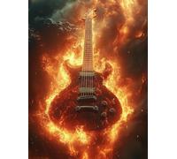 Guitar Diamond Art Kits Adults, Diamond Painting Musical Instruments Crystal Art Kits for Adults Kids DIY Round Full Drill Gem Dots Embroidery Paintings Crafts Picture, Room Decor Gifts 35x50cm 2x-14
