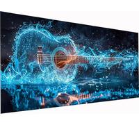 Guitar Diamond Art Kits Adults, Large 56x28 Inch 5D Diamond Painting for Beginners Flame, DIY Full Drill Cross Stitch Embroidery Crystal Art, Crafts and Painting for Home Wall Decor Gifts Y-8909