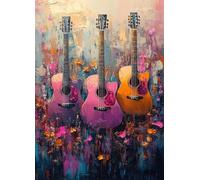 Guitar Diamond Art, Pattern Dream Diamond Painting Kits for Adults 5D DIY Full Square Drill Gem Crystal Art Kits Crafts for Adults, Home Bedroom Decor, Room Decor, Gifts for Women 70x95cm -bby25075C