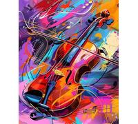 Guitar Diamond Painting Graffiti Diamond Art Kits Adults, 5D Crystal Art Kits for Adults Beginners DIY Round Full Drill Cross Embroidery Kits Crafts Pictures, Home Wall Decor 100X135cm/40x54 In z-33