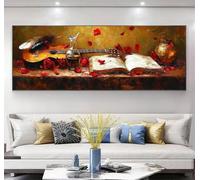 Guitar Diamond Painting Kits for Adults, 5D Book Large Diamond Art Kits Adults, DIY Square Full Drill Gem Art Mosaic Kits for Beginner, Crystal Embroidery Crafts for Home Wall Decor 100x300cm,Model214