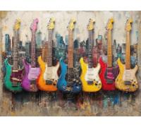 Guitar Diamond Painting, Landscape Diamond Art Painting Kits for Adults Beginners, DIY Full Round Drill Gem Art Crystal Rhinestone Mosaic Crafts for Wall Home Decor, Gifts for Women 12x16inch NJ-2