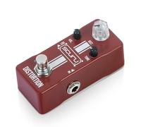 Guitar Distortion Effects Pedal Mini High Gain Amps Dynamic Response True Bypass DIST VOL TONE Controls for Electric Guitar Players Wine Red Aluminum Alloy 9.5 x 4 x 3cm