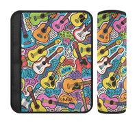 Guitar Doodle 2 pcs car seat Strap Pads, Release Stress to Your Neck and Shoulders, Shoulder Belt pad for Most Cars