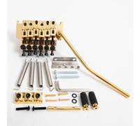 Guitar Double Locking Tremolo Bridge System Compatible with Floyd Rose Style Electric Guitar, Floating Tremolo Bridge Kit with 42mm or 43mm Locking Nut (Gold-Nut 42 mm)