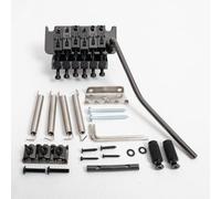 Guitar Double Locking Tremolo Bridge System Compatible with Floyd Rose Style Electric Guitar, Floating Tremolo Bridge Kit with 42mm or 43mm Locking Nut (Black Nickel-Nut 43 mm)