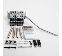 Guitar Double Locking Tremolo Bridge System Compatible with Floyd Rose Style Electric Guitar, Floating Tremolo Bridge Kit with 42mm or 43mm Locking Nut (Chrome-Nut 43 mm)