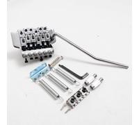 Guitar Double Locking Tremolo Bridge System Compatible with Floyd Rose Style Guitar,Floating Locking Tremolo Bridge Kit with Locking Nut for Most Electric Guitar Bridge Replacement Parts (Chrome)