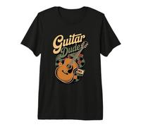 Guitar Dude Acoustic Retro Vinyl Music Vibes Premium T-Shirt