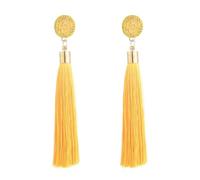 Guitar Earrings, Silver Colourful Tassel Earrings for Women, Long Dangle Statement Earrings, Fashion Jewellery for Birthday, Christmas, Valentine's Day, Deathly Hallows Gift (Yellow, One Size)