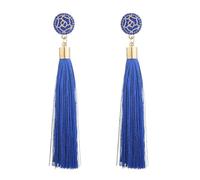 Guitar Earrings, Silver Colourful Tassel Earrings for Women, Long Dangle Statement Earrings, Fashion Jewellery for Birthday, Christmas, Valentine's Day, Deathly Hallows Gift (Blue, One Size)