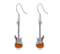 Guitar Earrings Sterling Silver Rock And Roll Earrings Music Jewellery Guitar Gifts for Women