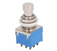 Guitar Effect Pedal Box, Foot Switch 9 Pin 3PDT Push Button True Bypass Solder Lugs Guitar Effects Stomp Footswitch Blue