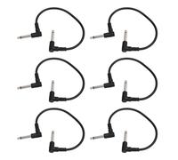 Guitar Effect Pedal Cables, 1/4in Right Angled 30cm Guitar Flat Patch Cables Pedal Cord Effect Cable for Pedals (Black