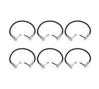 Guitar Effect Pedal Cables, 1/4in Right Angled 30cm Guitar Flat Patch Cables Pedal Cord Effect Cable for Pedals (Flat Head Silver