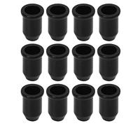 Guitar Ferrules 12Pcs | Through Body String Mounting Buckles | Iron Replacement Parts for Electric Guitars/Bass | Improves Resonance & Sustain (Black)