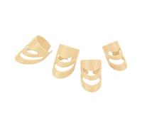 Guitar Finger Pick Set, 4Pcs Polyoxymethylene Resin Fingertip Protectors S M L XL - Durable Material, Ergonomic Fit for Bass Banjo Ukulele Acoustic and Electric Guitar (Beige)