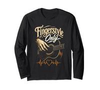 Guitar Fingerstyle Only Acoustic Vintage Guitarist Gift Long Sleeve T-Shirt