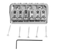 Guitar Fixed Bridge, Delicate Metal Electric Guitar Bridge Adjustable Easy Installation for Replacement (Silver with Silver Screws)