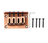Guitar Fixed Bridge, Hardtail Saddle Bridge for 4 String Ukulele, Metal Bass Bridge with Top Loading Design, Easy Installation Tool Included for Mandolin and Cigar Box Guitar (GA909 Bronze)