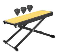 Guitar Footstool with 6 Adjustable Gears, Folding Steel Support | Non Slip Rubber Cover, Multi Angle Height Control, for Learners and Teachers, Random Pick Included Random Color