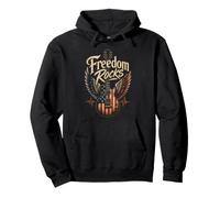 Guitar Freedom Rocks Patriotic Flag Music Guitarist Gift Pullover Hoodie