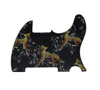 Guitar Full Face Pickguard 5-hole pickguard plate 3D printed plastic for TL blank with screws for various colors(Leopard Pattern1)
