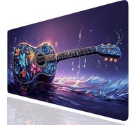 Guitar Gaming Mouse Mat Music Mouse Pad Large 900x400x3mm, Extended Waterproof Mousepad Smooth Cloth Surface Improved Precision And Speed, Desk Mat Non-Slip Rubber Base for Home Office Gaming GKuk-958