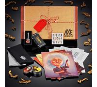 Guitar Gift Box Set by Antony Scott | Includes 1 x Pick Geek Jazzy Pick Set | 1 x Geepins Enamel SG Guitar Pin | 2-Pack Micro-fibre Polish Cloths | 3 x A5 Caricature Prints | 3 x Chord Scales Charts