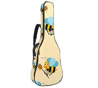 Guitar Gig Bag Guitar Backpack with Adjustable Shoulder Strap Guitar Case for Under 42 Inch Bass Classical Folk Guitar Cartoon Worker Bee Mascots